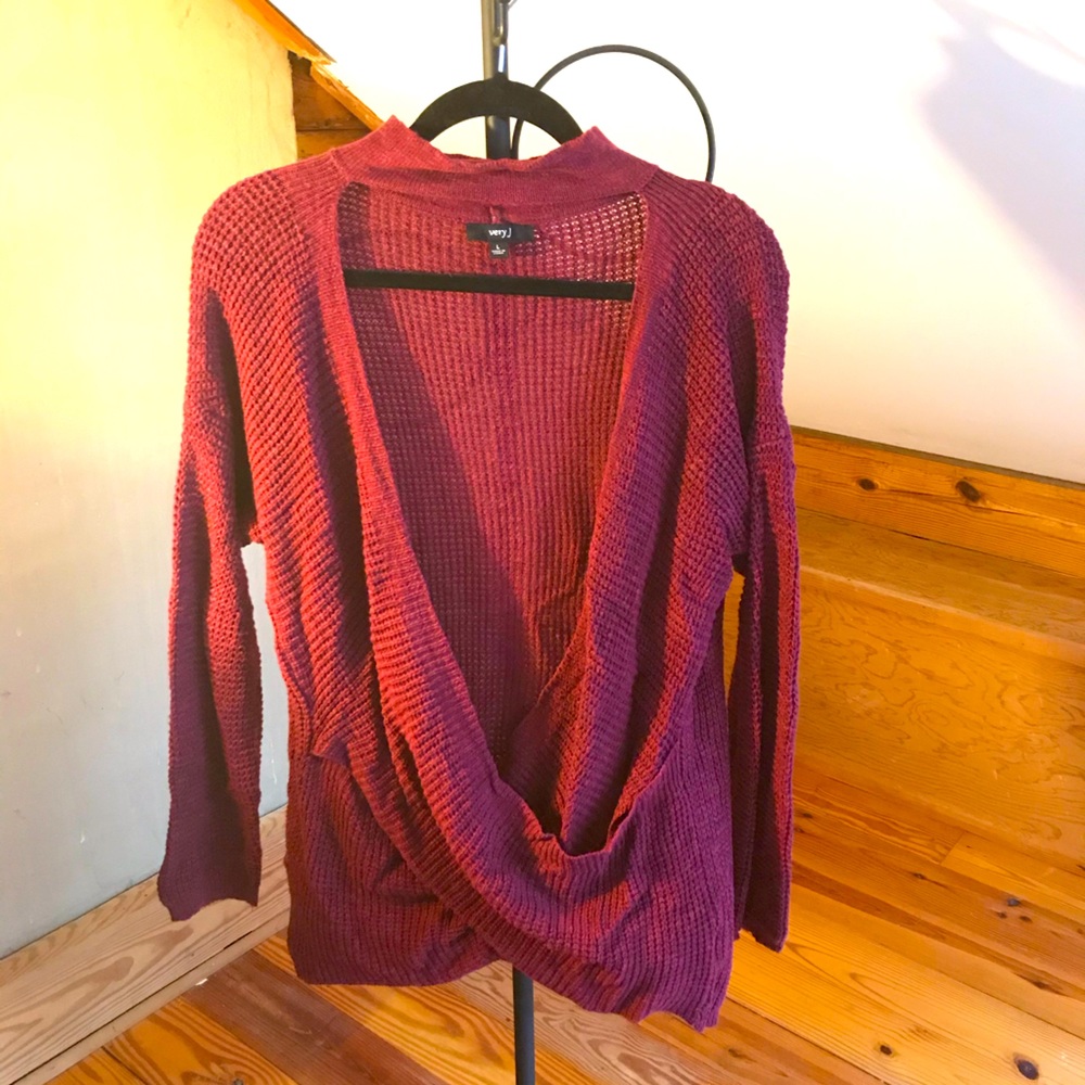 Very J Maroon Thermal Sweater, EUC, L
